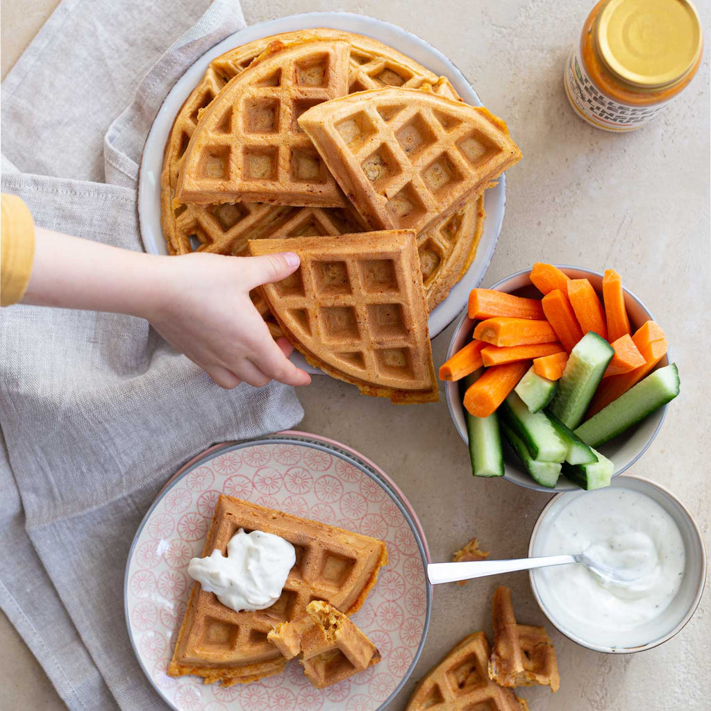 Herzhafte Waffeln mit Linsen Linus