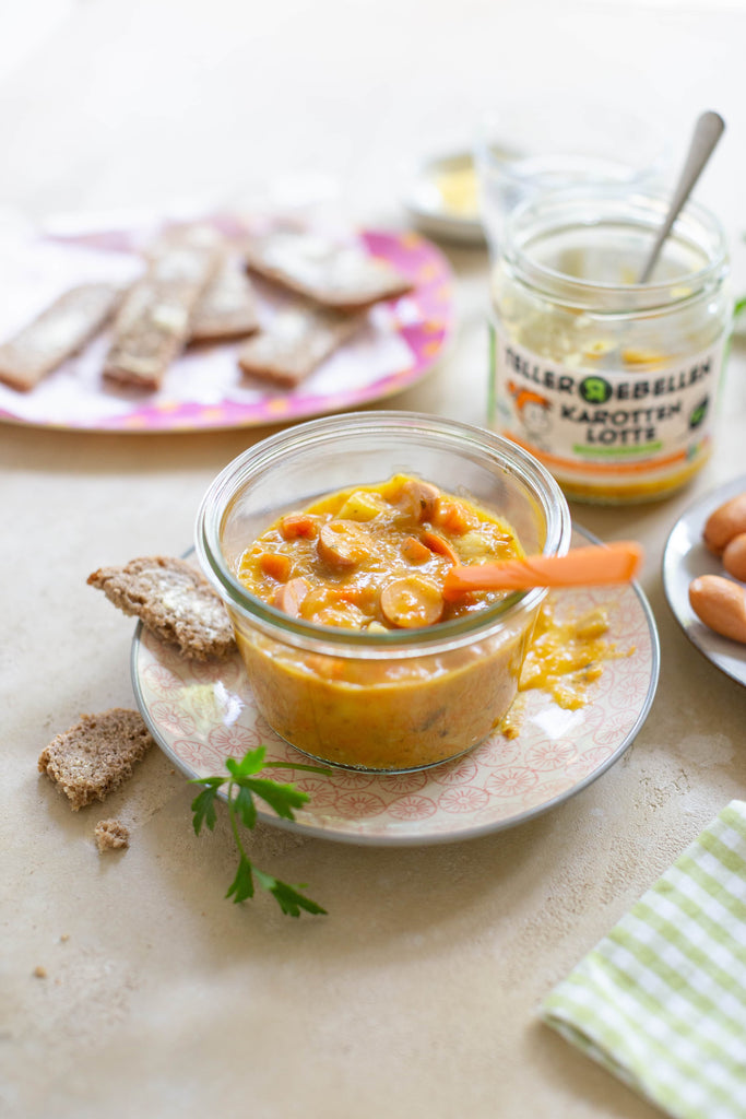 TellerRebellen - Mahlzeiten - Paket - Serviervorschlag Karottensuppe